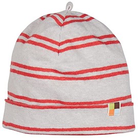 loud + proud Baby Mütze Streifen mit Leinen, GOTS Zertifiziert Beanie Hat, Stone, 62/68