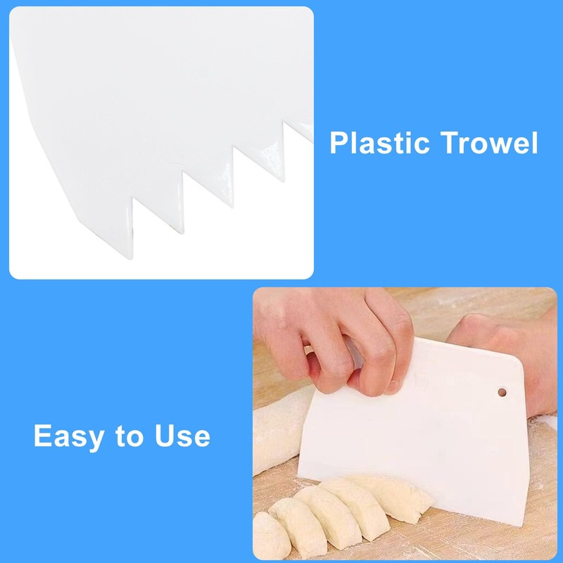 Bonsicoky 2 PCS Plastic Trowel Notched Glue Spreader - 0.4"