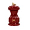 Bisetti Bird Red Lacquered Beechwood Pepper Mill With Adjustable Steel