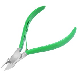 AAProTools Cuticle Nipper 1/2 Jaw Cuticle Remover Double Spring Color Handle Cuticle Clipper Stainless Steel Trimmer Cutter Scissor for Manicure DIY Nail Care (Green)