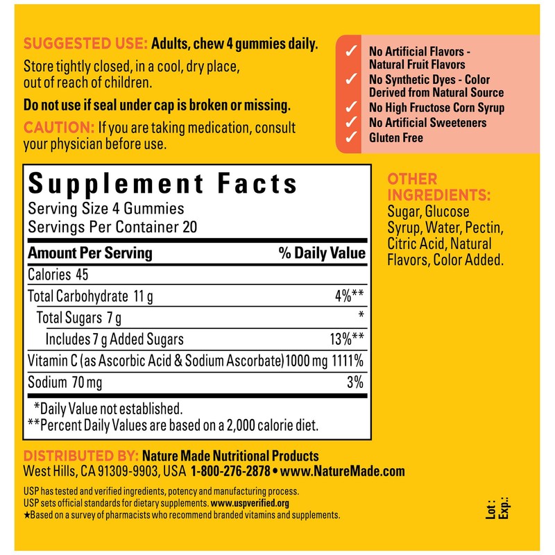 Nature Made Maximum Strength Dosage Vitamin C 1000mg per Serving,