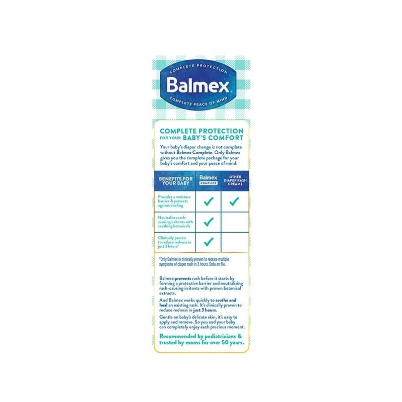 Balmex Diaper Rash Cream With Zinc Oxeie & Vitamin E,