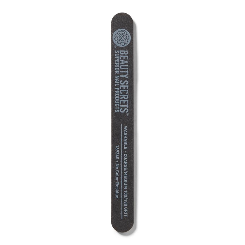 Beauty Secrets Black Cushion Nail File Medium Coarse 180/100