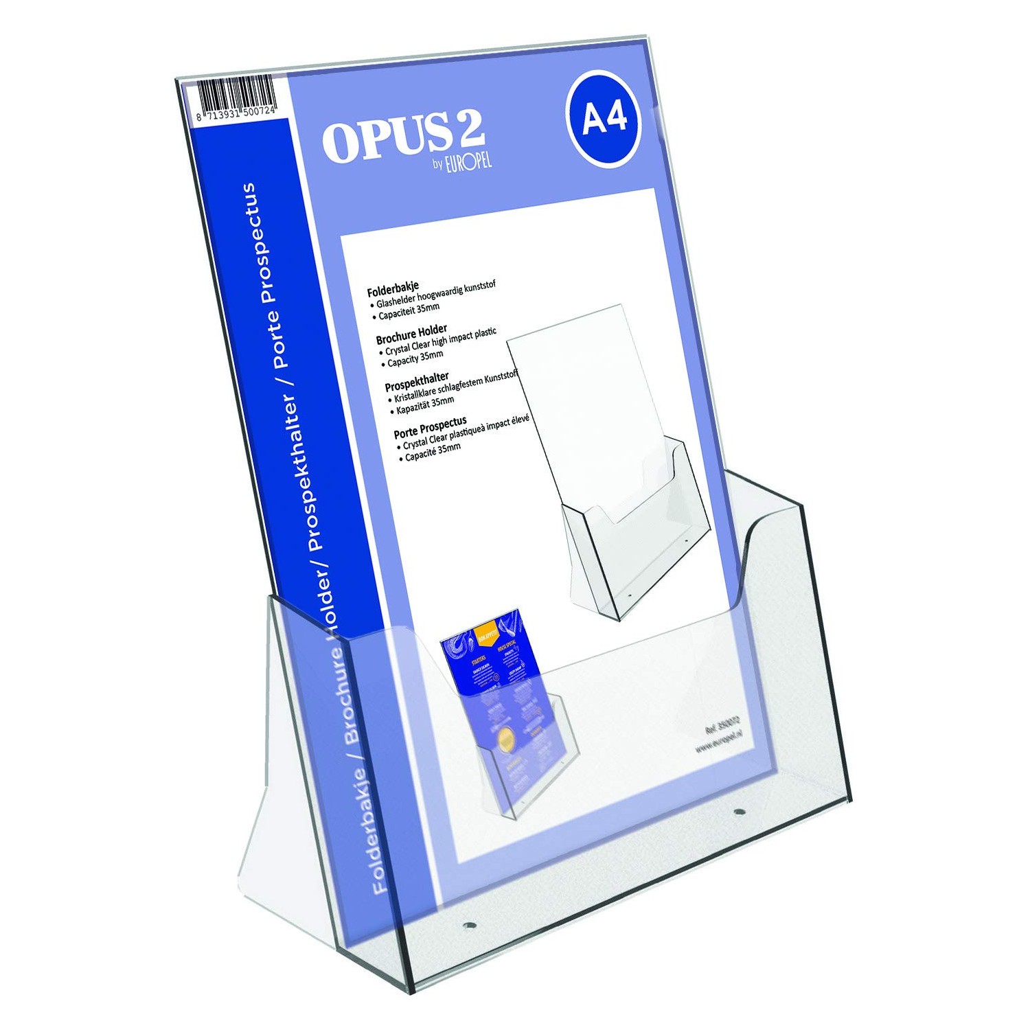 OPUS 2 Leaflet & Brochure Holder | For A4 Size Literature | Crystal ...