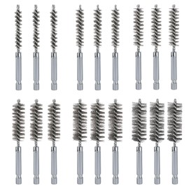 18pcs Wire Bore Brush Set with 1/4" Hex Shank for Power Drill - 6 Size (8/10/12/15/17/19mm)