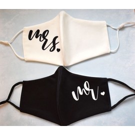 Wedding Face Mask For Bride and Groom, Couple Mask for Mr and Mrs, Perfect for Wedding Day