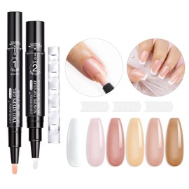 Love easy Hema Free Gel Nail Polish Pen Set 6 pcs -Nude Neutrals Series,Ideal Gift for Her,Gift for Women(U V Lamp Needed)