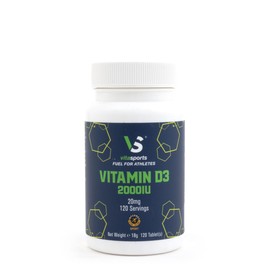 VitaSports Vitamin D3-2000IU - 120 Servings, High Dosage Vitamin D3, Suitable for Vegitarians and Vegans