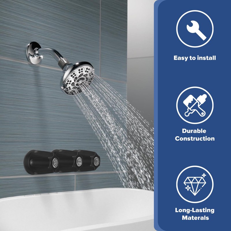Shower Knobs 3 Piece Replacement, Bathtub and Shower 3 Handle