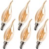 Seentech 6 Pack Dimmable Warm Amber CA10 C35 LED Candelabra