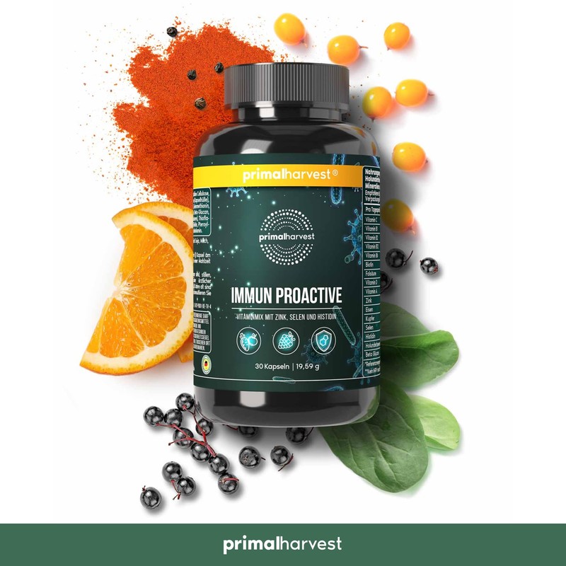 Immun Proactive by Primal Harvest® (30 Capsules) Complete with Vitamins,