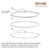 Tewiky Sterling Silver Anklets for Women,Dainty Triple Layered Waterproof Ankle