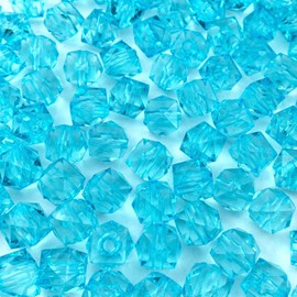 Jmassyang 200 Pieces 10mm Acrylic Faceted Cube Beads Colorful Square with Hole Plastic Loose Spacer Bead for DIY Wind Chimes Suncatcher Necklaces Bracelets Earrings Jewelry Making(Aquamarine)