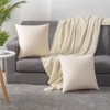 DEZENE Couch Pillow Covers 24x24 Cream: 2 Pack Cozy Soft