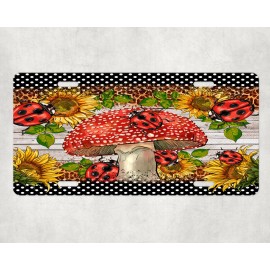 Twisted R Design Ladybug Aluminum Front License Plate Car Accessory