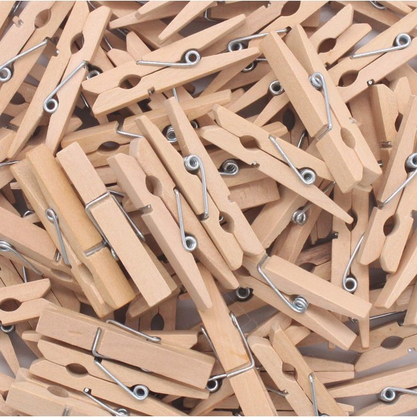 Goldenvalualbe Mini Wooden Craft Clothespins 1 3/4" (Original, 96)