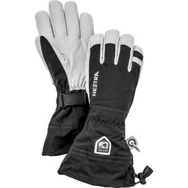 Hestra 30570-100-09 Army Leather Heli Ski Glove - Classic 5-Finger Snow Glove for Skiing and Mountaineering - Black - 09