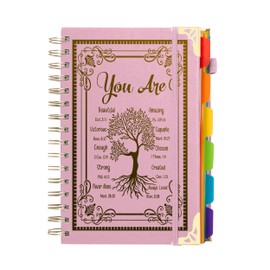 BNMBQKL Hardcover Spiral Notebook Journal with 6 Subject College Ruled and 200 Pages, A5 Religious Notebook for Work with Tabs Christian Gifts School Office Supplies