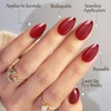 Press On Nails Short Almond Red Nails with Glossy French