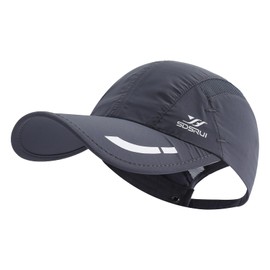 Gvatasz Sports Cap Quick Dry Workout Hat Baseball Athletic Fitted Hat Lightweight Running Hats for Men Women,Dark Grey