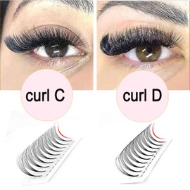 Lash Extension C Curl 8D 14mm Premade Fans Eyelash Extensions 0.07 Premade Volume Eyelash Extensions 3D/4D/5D/6D/8D/10D Short Stem Pre Fan Eyelashes 8 to 15mm (8D-0.07-C-14mm)