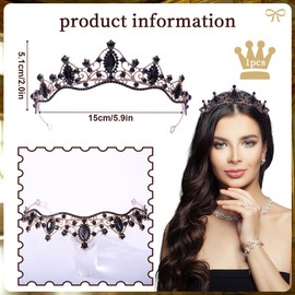 ZOOMPIL Baroque Bridal Crowns, Wedding Bridal Crystal Tiara, Crystal Tiara Crown, For Bride, Wedding, Prom, Birthday, Hairpin, Wedding Party, Metal, Rhinestones