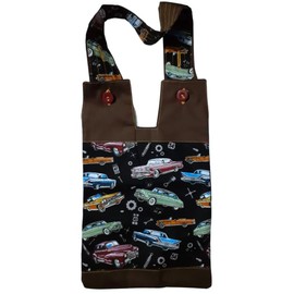 Cars Print. Catheter Night Bag Holder with a Handle.100% Cotton. Patchwork Quality.