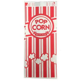 Carnival Style Paper Popcorn Bags, 50 1oz bags, Red & White Striped, Movie Theater Popcorn Bags