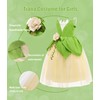MDYCW Princess Tiana Costume for Girls, Birthday Party Fairy Dress