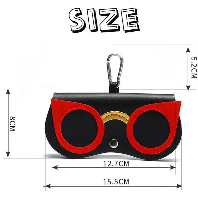 YouYuer 2 pieces glasses case, sunglasses, portable glasses case, leather,