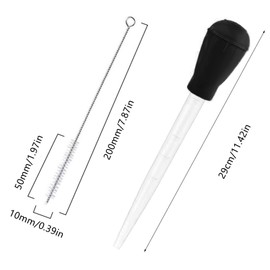 Heat-Resistant Turkey Baster with 2 Cleaning Brushes – Silicone Cooking Pipette for Marinating, Oiling & Basting Turkey, Beef, Pork, Fish and Kitchen Basting Tool with 12" Stainless Steel Tube