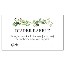 InvitationHouse 48 cnt Greenery Baby Shower Diaper Raffles