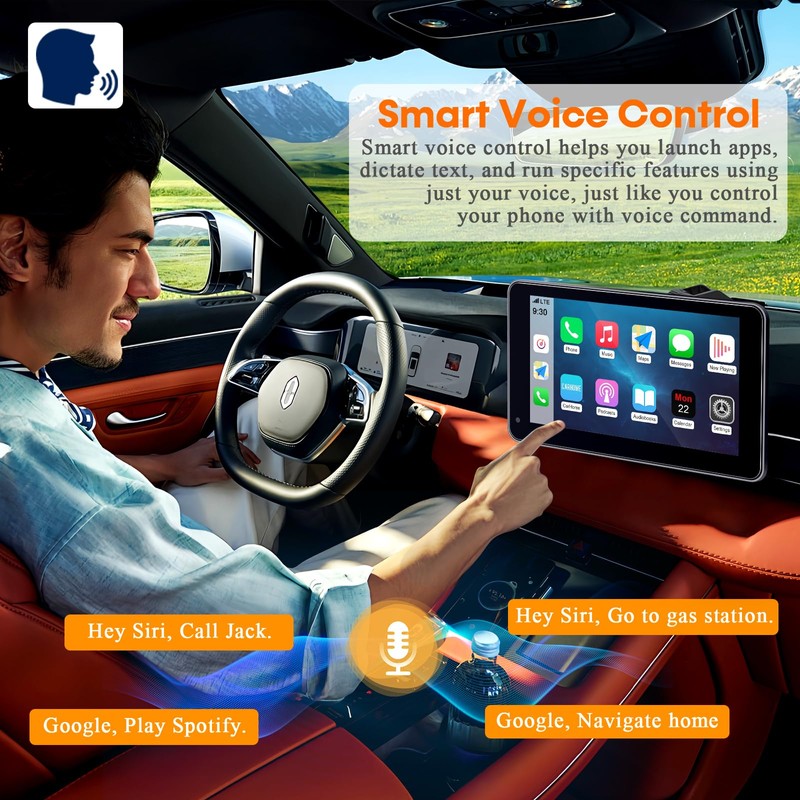 Wireless Apple CarPlay with Dash Cam: 7″ Carply Screen for