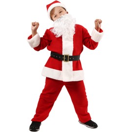 SHEJIZE Kids Santa Costume Children's Santa Claus Costume for Kids Santa Suit(6-9Years) Red