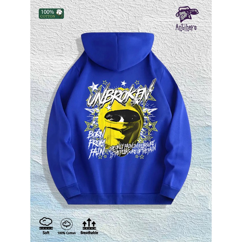 Unbroken Graphic Hoodie 100% Cotton US Warehouse 7 ColorsColor: Brown,