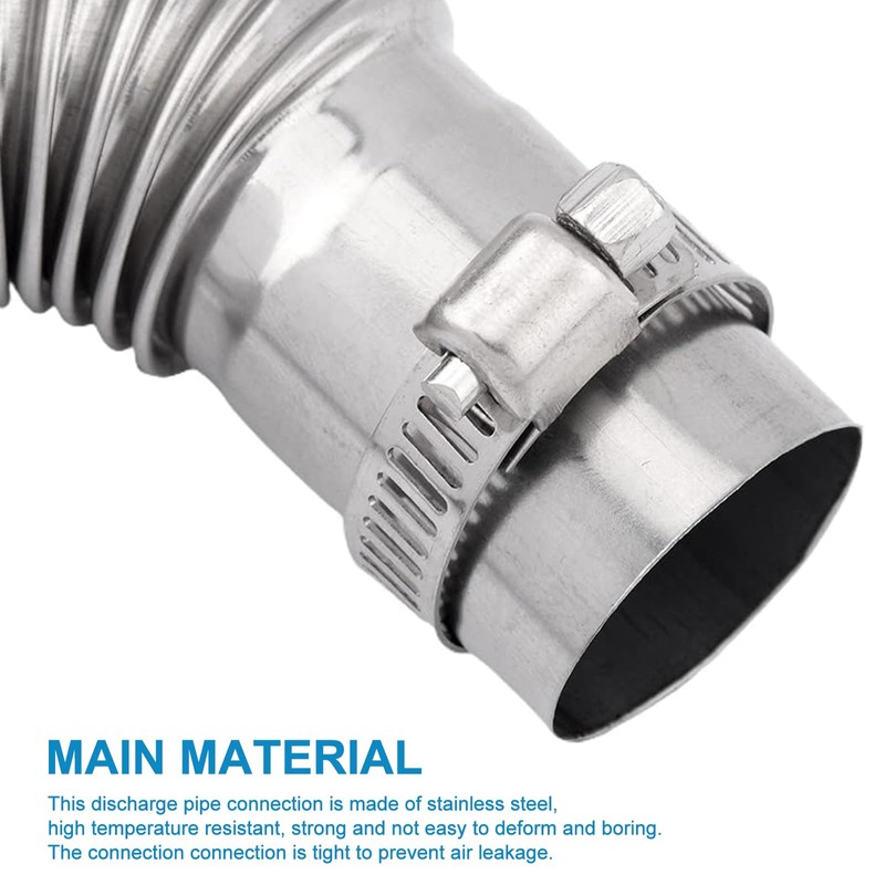 VOBOR Stainless Steel Exhaust Pipe Angle Connector Fuel Tank Exhaust
