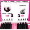 Fowendia Lash Clusters Kit Fluff 80D 100D Individual Lashes D