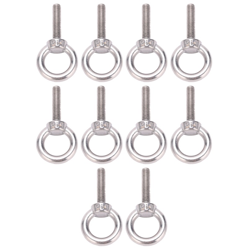 10Pcs Eye Bolt 304 Stainless Steel Lifting Round Ring Screw