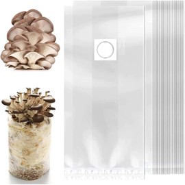 ACTIUSIS Mushroom Spawn Grow Bag, Mushroom Spawn Grow Bag, Thick Mushroom Growing Bag, Mushroom Spawn Grow Bag for Shiitake Mushrooms, for Mushrooms, Pack of 24, 32 x 50 cm