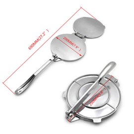 XKMT- Aluminum Tortilla Press 8" Wide 10" Handle Maquina para hacer tortillas [P/N: ET-COOK005-20-SR]