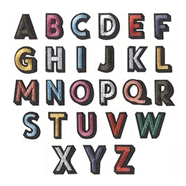 Tiardey 26 Pcs Alphabet Letter Patches - Embroidered Iron on and Sew on Applique for Hats, Jacket, Shirt, Jeans, and DIY Crafts