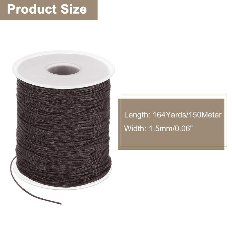 sourcing map Braided Lift Shade Cord, 1.5mm 164 Yards Roman