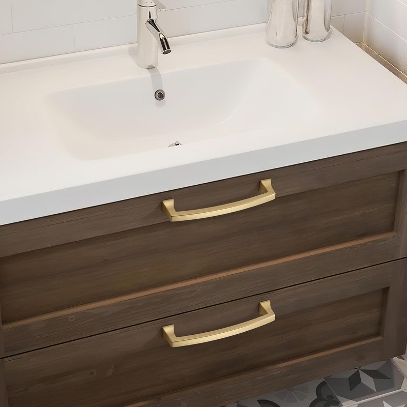 TUNNY 10 Pack Cabinet Handles-Champagne Bronze 5"/128mm Screw Spacing Drawer