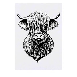 Azeeda 'Hochlandkuhkopf' Temporäres Tattoo - Hautfreundlicher & Ungiftiger Abziehbild · Wasserfest (TO00072587)