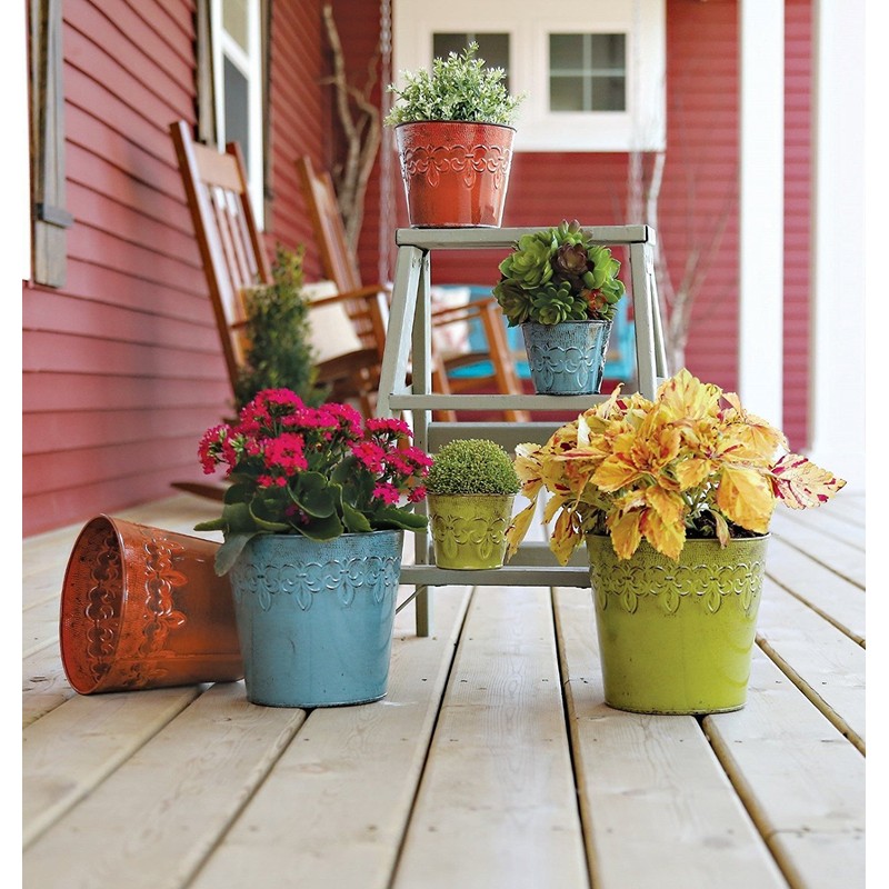 Robert Allen MPT01641 Fluer De Lis Series Metal Planter Flower