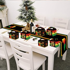 LOONELO Black History Month Table Party Decorations. Happy Black History Month Gift Boxes, Boxes for Candy, Treat, Goodie (Black-2)