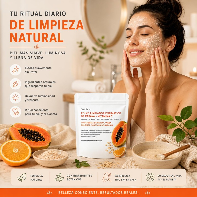 Papaya Enzymes + Vitamin C Enzymatic Facial Cleansing Powder |