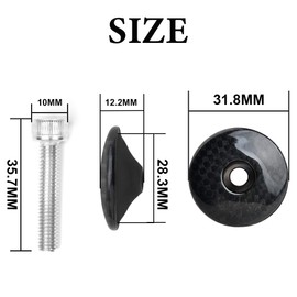 BUCKLOS Bike Headset Top Cap and Expander Plug, Fits 1-1/8" Fork Stems, Carbon Fiber Top Cap with Aluminum Screw Shiny