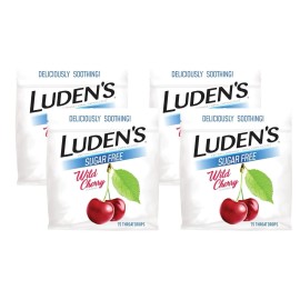 Ludens Sore Throat Drops Minor Sore Throat Relief Sugar Free 75 Count Pack of 4