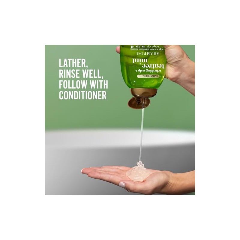 OGX, Shampoo Extra Fuerte de Tea Tree y Menta, 385
